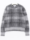 Check 4 Bar Mohair Knit Top Grey - THOM BROWNE - BALAAN 3