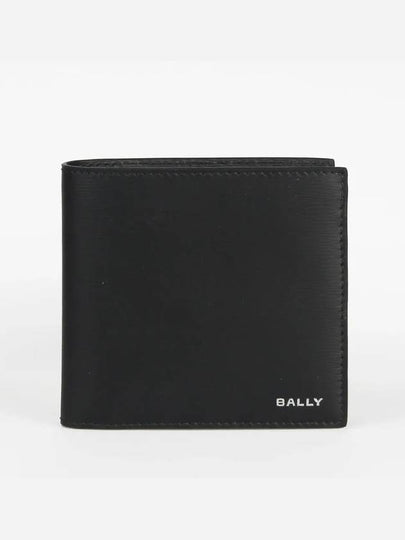 Foldable Logo Leather Half Wallet Black - BALLY - BALAAN 2