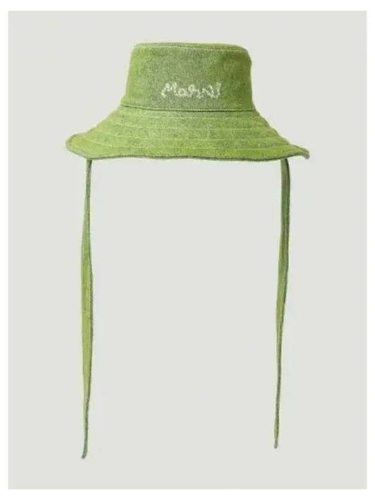 Embroidered Logo Bucket Hat Green - MARNI - BALAAN 2