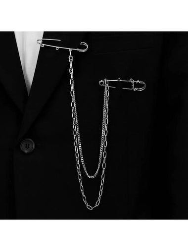 Men's Brooch Clothespin Chain Layered Surgical - BASSCLEF - BALAAN 1