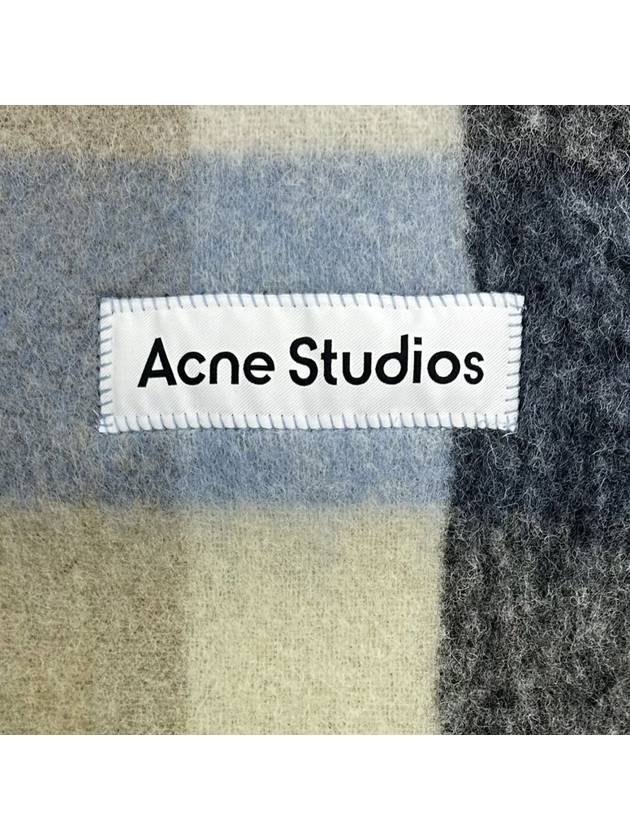 Check Mohair Muffler Blue Beige Black - ACNE STUDIOS - BALAAN 4