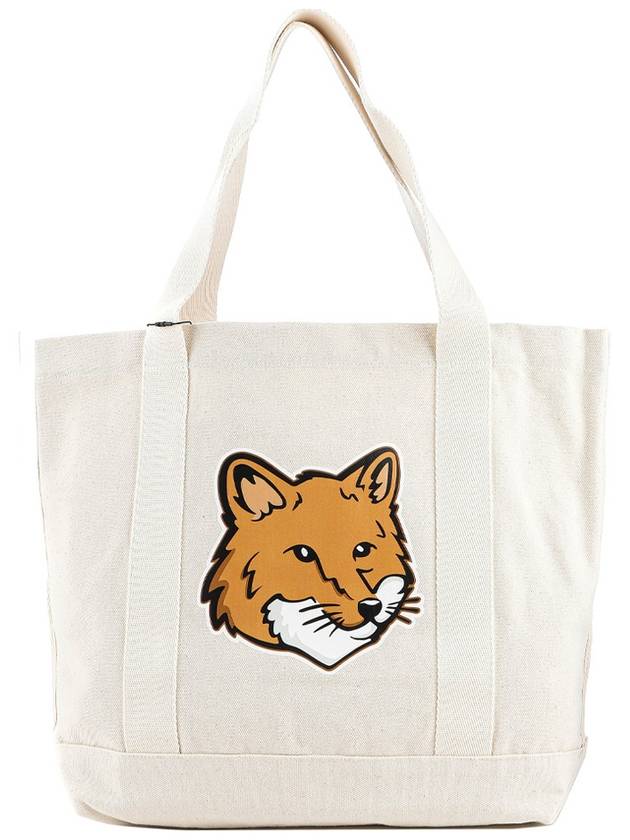 Fox Head Print Tote Bag Ecru - MAISON KITSUNE - BALAAN 2