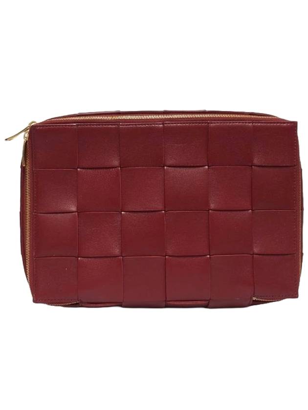 Intrecciato Travel Clutch Bag Red - BOTTEGA VENETA - BALAAN 1