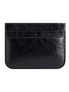 Embellished Logo Leather Card Wallet Black - BALENCIAGA - BALAAN 3