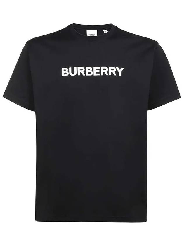 Logo Print Cotton Oversized Short Sleeve T-Shirt Black - BURBERRY - BALAAN 3