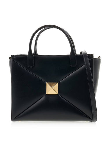 One-Stud Tote Bag Black - VALENTINO - BALAAN 1