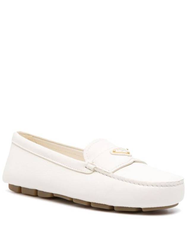 Leather Driving Shoes Ivory - PRADA - BALAAN 3