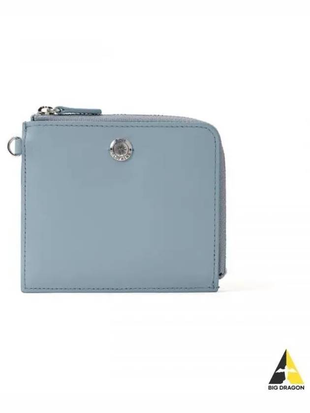 Women's Zippered Leather Coin Wallet Light Blue - MAISON MIHARA YASUHIRO - BALAAN 2