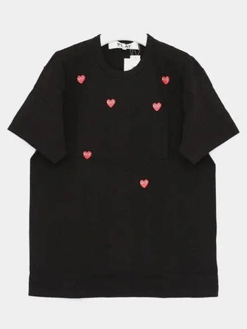 Manny Red Heart Short Sleeve Men s T Shirt P1T3381 BLACK 1043750 - COMME DES GARCONS - BALAAN 1