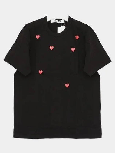 Manny Red Heart Short Sleeve T Shirt P1T3381 BLACK 271365 1043750 - COMME DES GARCONS - BALAAN 1