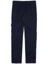 Stretch Cotton Gabardine Garment Dyed Cargo Straight Pants Navy - STONE ISLAND - BALAAN 3