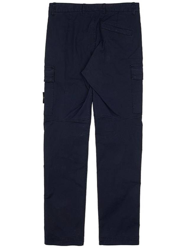 Stretch Cotton Gabardine Garment Dyed Cargo Straight Pants Navy - STONE ISLAND - BALAAN 3