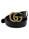 GG Marmont gold buckle leather belt black 414516 - GUCCI - BALAAN 6