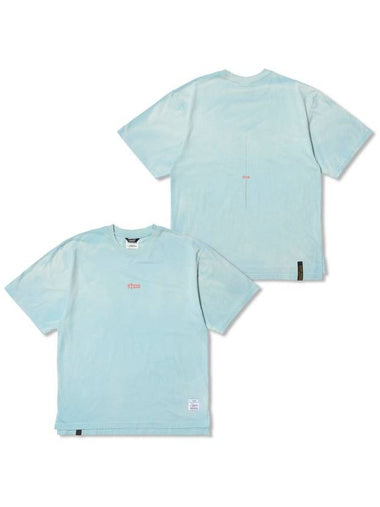 STGM Logo Vintage Like Washed Oversized Short Sleeves T Shirts Sky Blue - STIGMA - BALAAN 1