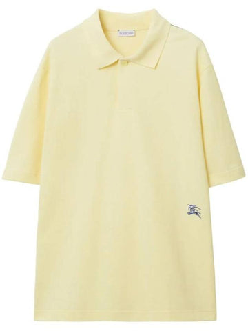 Embroidery Equestrian Knight Polo Shirt Yellow - BURBERRY - BALAAN 1