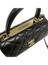 Gold Plated CC Top Handle Flap Small Tote Bag Black - CHANEL - BALAAN 5