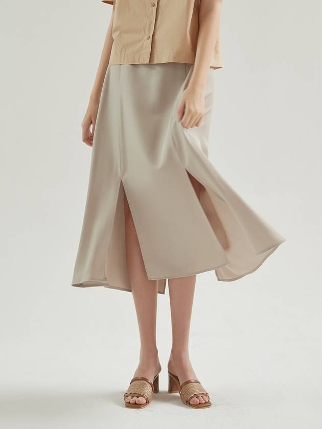 Sophie slit long midi skirt_beige - ARIFF - BALAAN 1