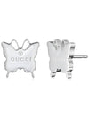 Butterfly Engraved Logo Earrings Silver - GUCCI - BALAAN 2