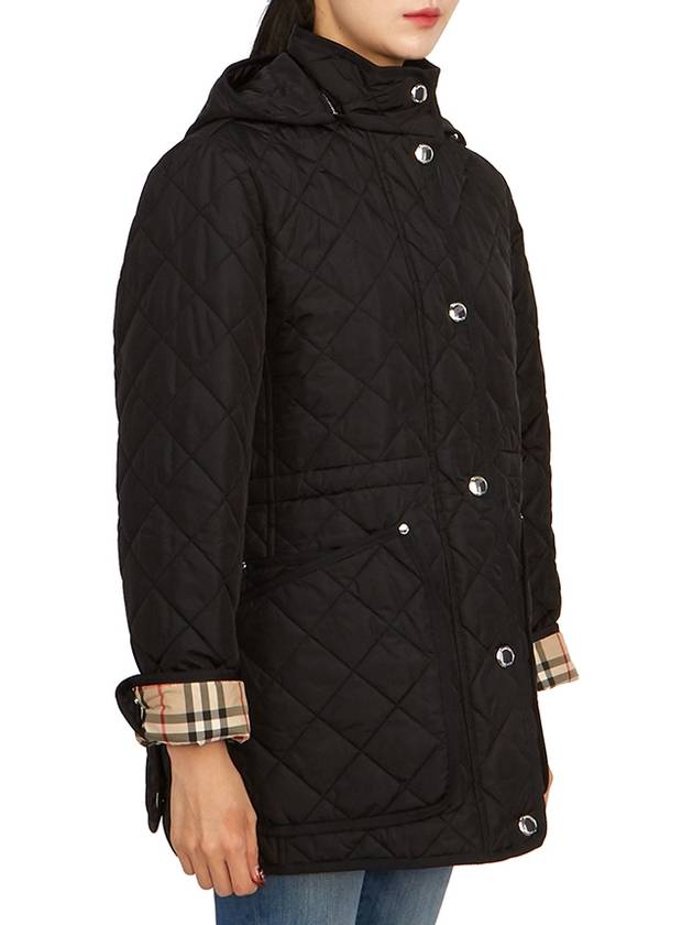 Diamond Quilted Long Nylon Jacket Black - BURBERRY - BALAAN 9