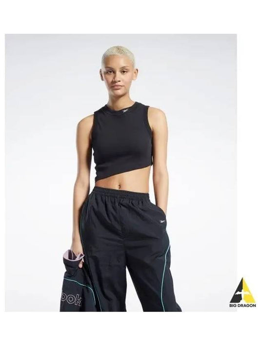 CL WDE CROPPED RIB TANK TOP BLACK HH7375 - REEBOK - BALAAN 1