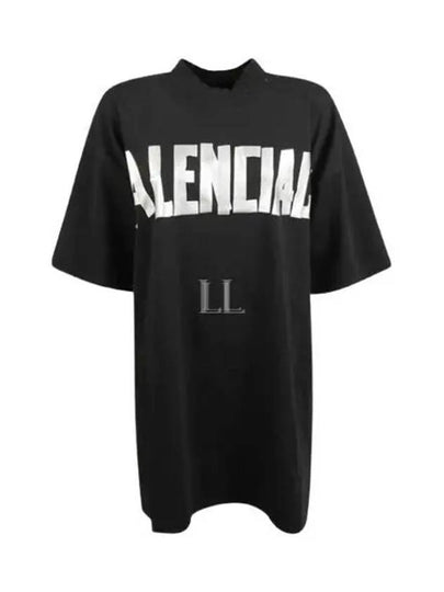 Logo Print T-Shirt Short Dress Black - BALENCIAGA - BALAAN 2