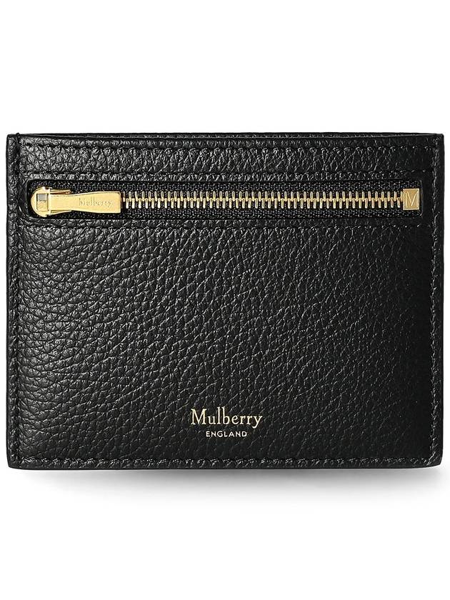 Classic Grain Leather Zipper Card Wallet Black - MULBERRY - BALAAN 2