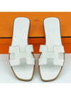 Oran Calfskin Slippers Blanc - HERMES - BALAAN 2