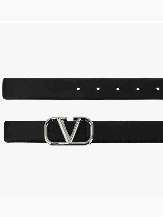 Buckle Leather Belt Black - VALENTINO - BALAAN 4