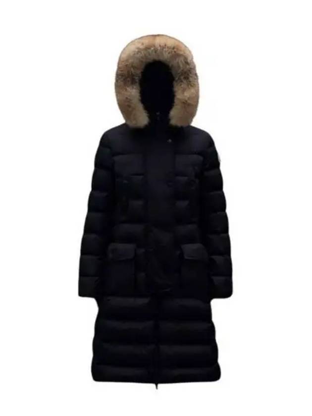 Women s Chloe fur hood long down padding black navy 1C51B02 68065 - MONCLER - BALAAN 1