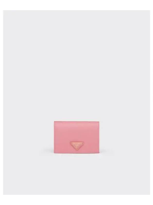 Small Saffiano Leather Half Wallet Pink - PRADA - BALAAN 2