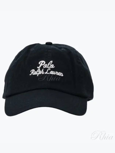 Chain Stitch Logo Ball Cap Black - POLO RALPH LAUREN - BALAAN 2