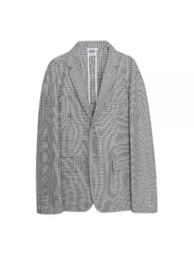 Unconstructed Seersucker Houndstooth Jacket Grey - THOM BROWNE - BALAAN 2