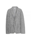 Unconstructed Seersucker Houndstooth Jacket Grey - THOM BROWNE - BALAAN 2