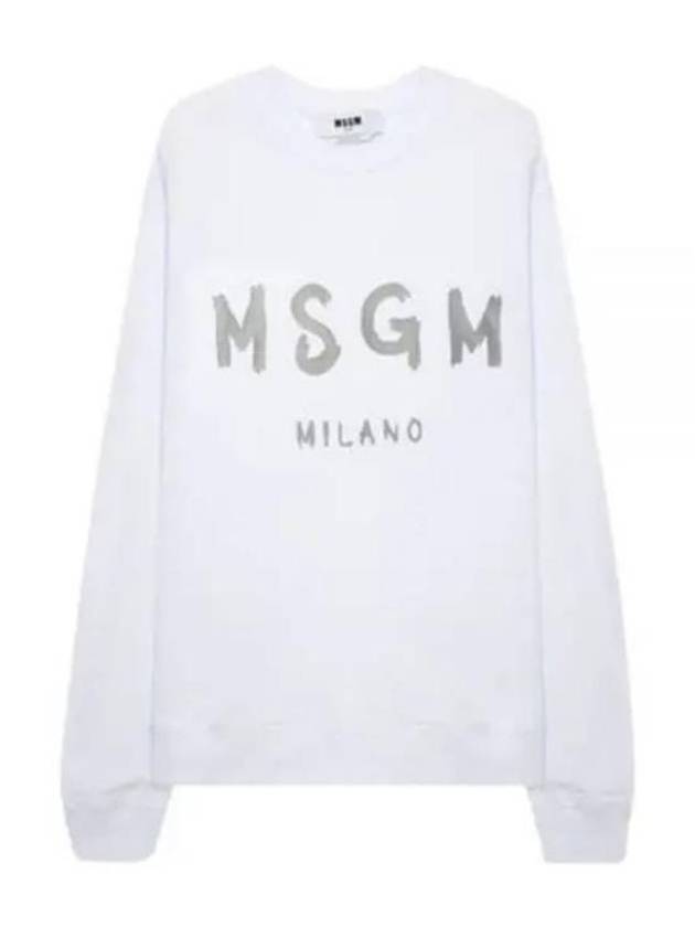 Milano Brushed Logo Cotton Sweatshirt White - MSGM - BALAAN 2