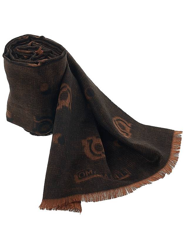 Silk Jacquard Scarf Vicuna - SALVATORE FERRAGAMO - BALAAN 2