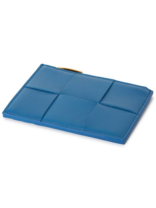 Intrecciato Cassette Zipper Card Wallet Blue - BOTTEGA VENETA - BALAAN 4