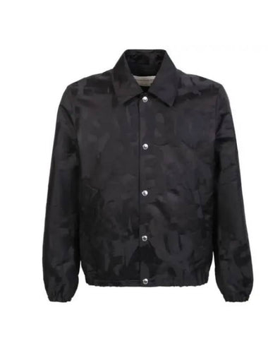 Logo Detailed Buttoned Jacket Black - ALEXANDER MCQUEEN - BALAAN 1