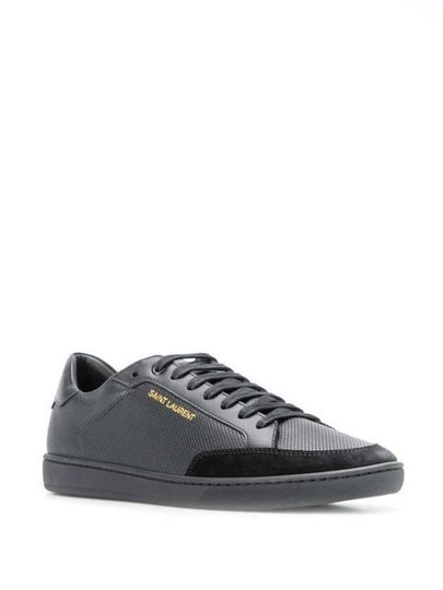 Court Classic Perforated Leather Low Top Sneakers Black - SAINT LAURENT - BALAAN 2