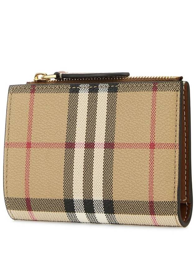 Vintage Check 2-Fold Half Wallet Beige - BURBERRY - BALAAN 3