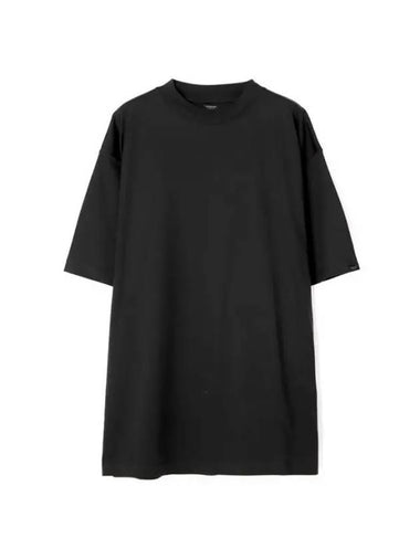 Cotton Crew Neck Short Sleeve T-Shirt Black - BALENCIAGA - BALAAN 1