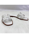 24 Years Women s Oran Sandals White Leather 37 5 Slippers - HERMES - BALAAN 2