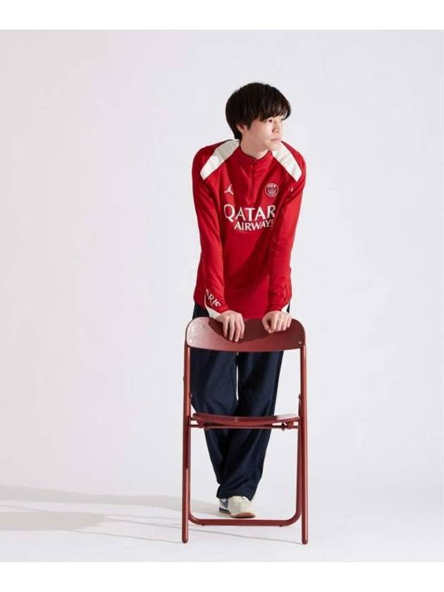 Saint-Germain Strike Fourth Jordan Dri-FIT Football Knit Long Sleeve T-Shirt Red - NIKE - BALAAN 5