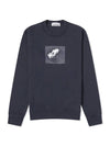 Institutional One Print Jersey Cotton Knit Top Navy - STONE ISLAND - BALAAN 1