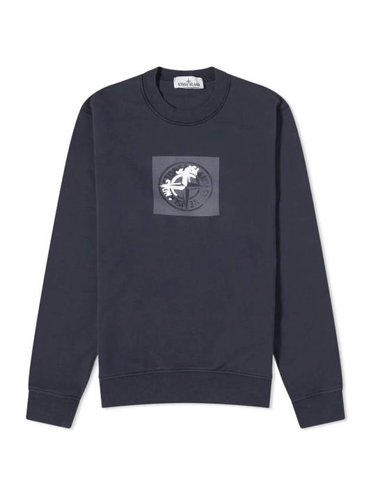 Institutional One Print Jersey Cotton Knit Top Navy - STONE ISLAND - BALAAN 1