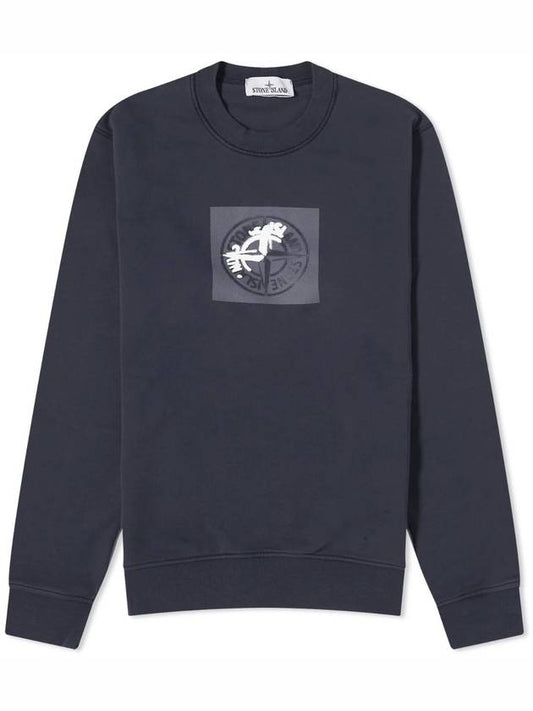 Institutional One Print Jersey Cotton Knit Top Navy - STONE ISLAND - BALAAN 1