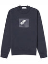 Institutional One Print Jersey Cotton Knit Top Navy - STONE ISLAND - BALAAN 1