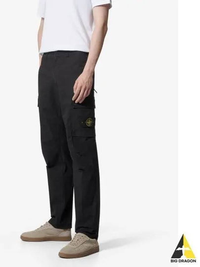 Supima Cotton Twill Stretch TC Straight Pants Black - STONE ISLAND - BALAAN 2