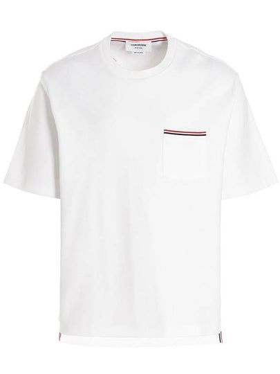 Cotton Oversized Pocket Short Sleeve T-Shirt White - THOM BROWNE - BALAAN 2