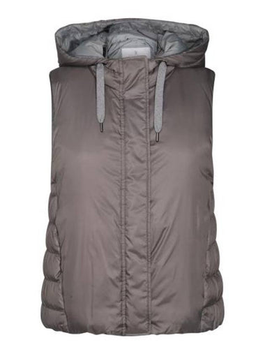 Hooded Down Vest Grey - BRUNELLO CUCINELLI - BALAAN 1