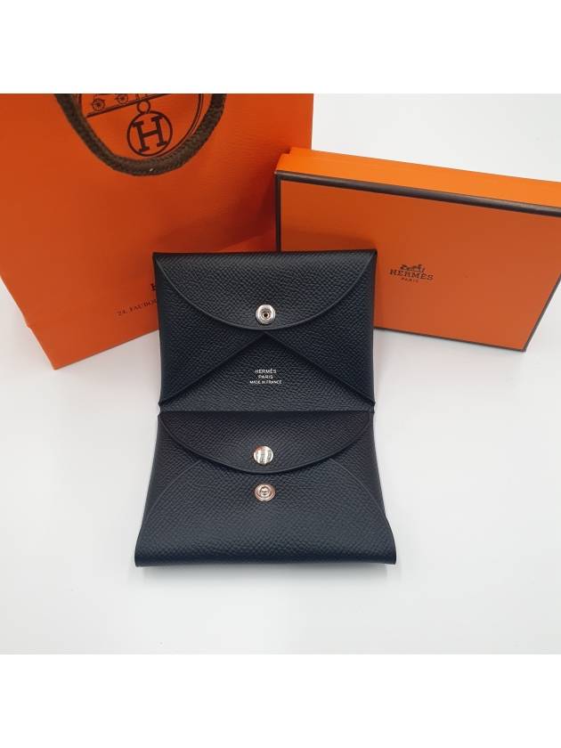 Calvi Duo Card Wallet Noir - HERMES - BALAAN 3